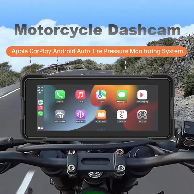 Dual Screen Bluetooth Motorcycle Navigation GPS Display IP67 Waterproof Carplay with Helmet Intercom Support Moto Accessories