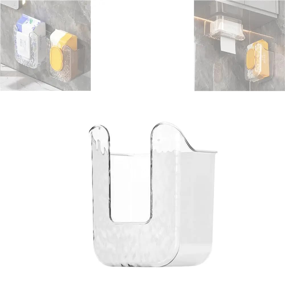 Self Adhesive Wet Wipes Dispenser Wall Mounted Holder Kitchen Bathroom Tissue Paper Towel Case Box Home Organizer