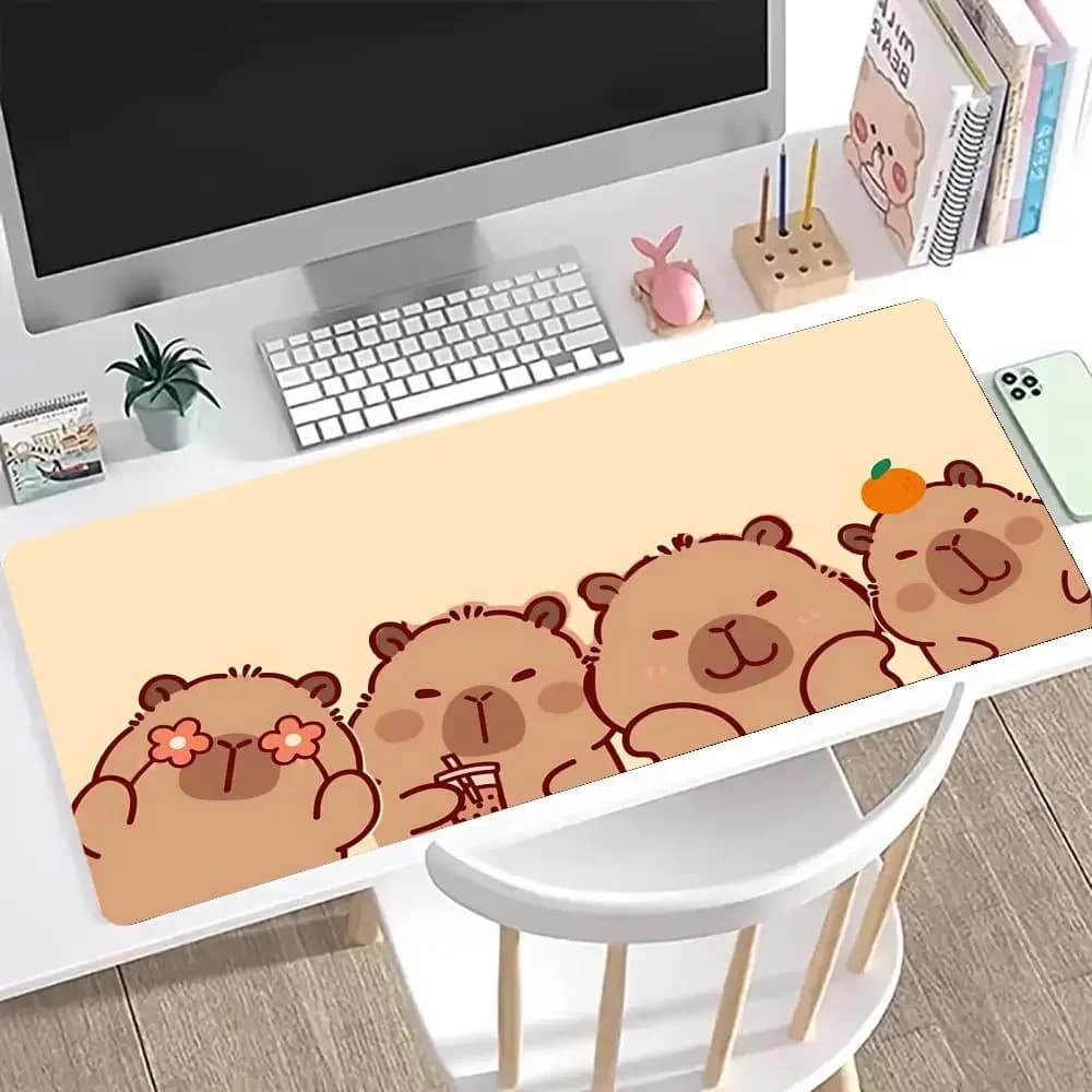 CUTE Capybara Mousepad Tastiera Zerbino Tappetino da tavolo Studenti Cabinet Gamer Desktop Mousepad Tazze Tappetini Antirughe antiscivolo Deskpad