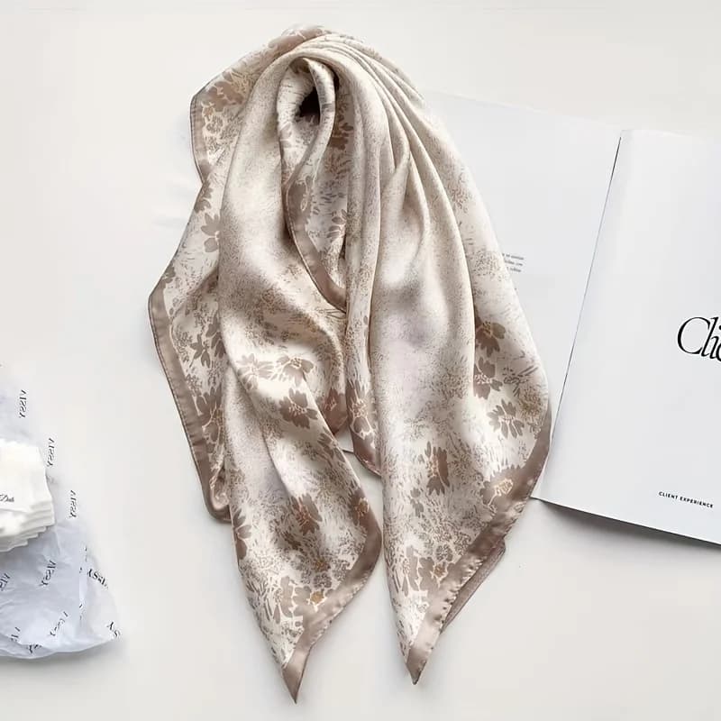 Foulard Quadrato in Seta Satinata da Donna, Piccolo e Morbido, Sciarpa per il Collo, Hijab, Sciarpe da Donna, Fazzoletto Stampato, Bandana per la Testa Femminile, Bufanda