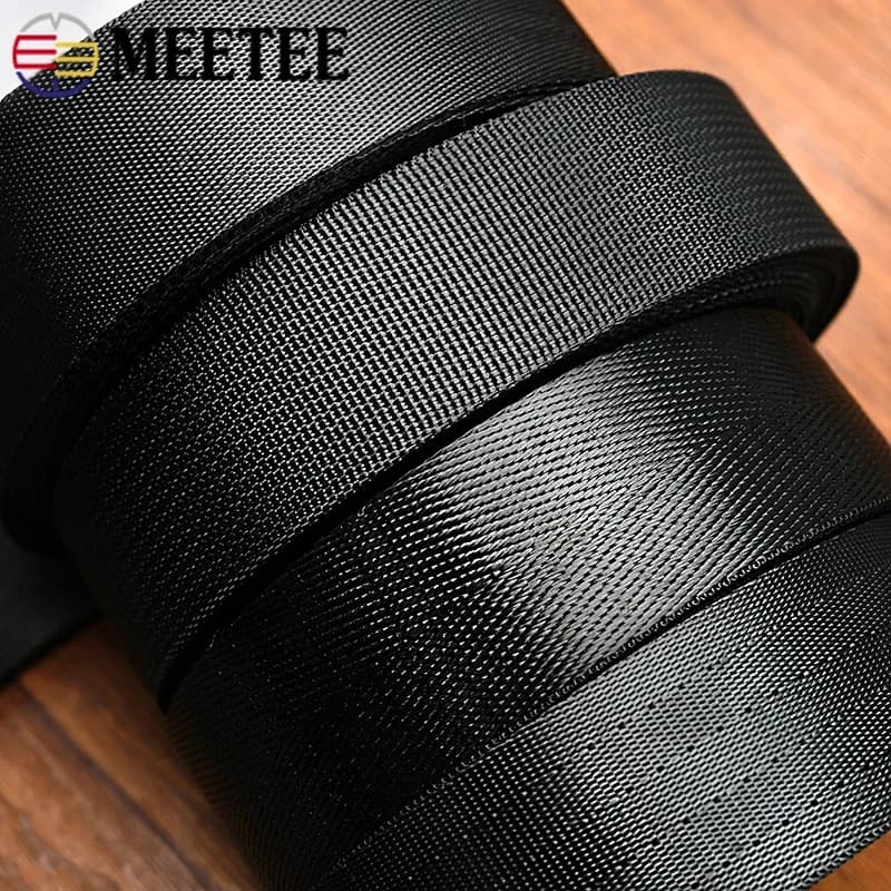 10 metri 20-50mm Nastri in nylon nero Cinghie per borse Zaino Nastro Cintura di sicurezza Pettorina per cani Fascia Accessori per cucire fai da te