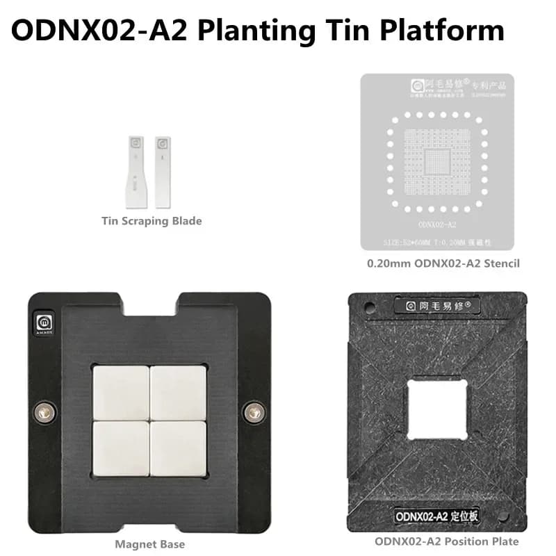 AMAOE Strong Magnetic BGA Reballing Stencil Set piastra di posizionamento Switch CPU ODNX02-A2 Planting Tin Platform Kit