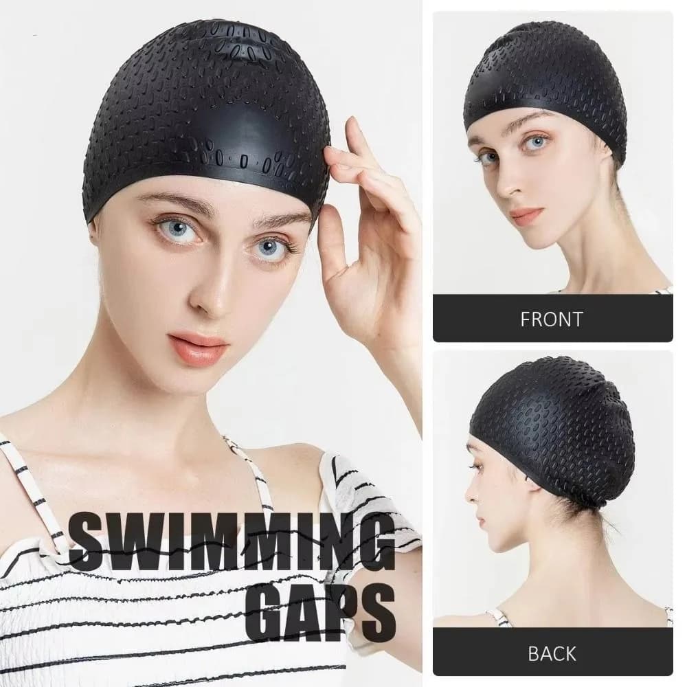 Durable Soft Silicone Swimming Cap High Elasticity Waterproof Diving Hat Non-Slip Thickened Swim Head Hood Water Activities