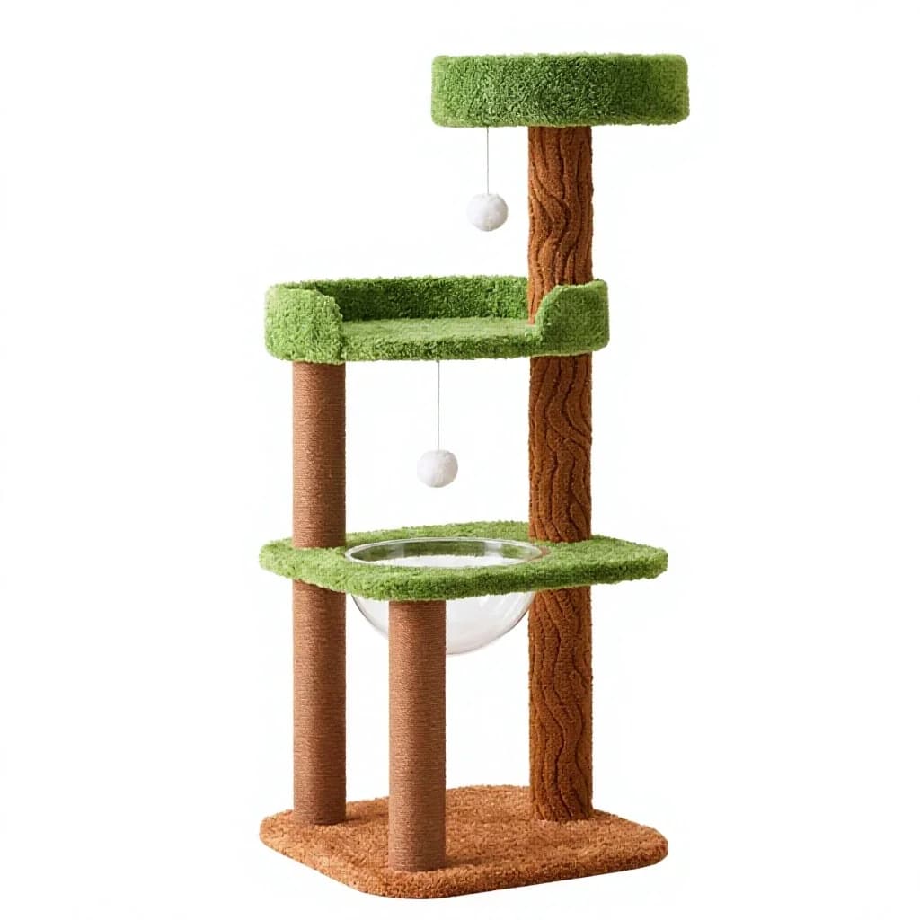 Natural Multi Level Cat Tree Sisal Scratching Post Indoor Climbing Tower For Multi Cat Households