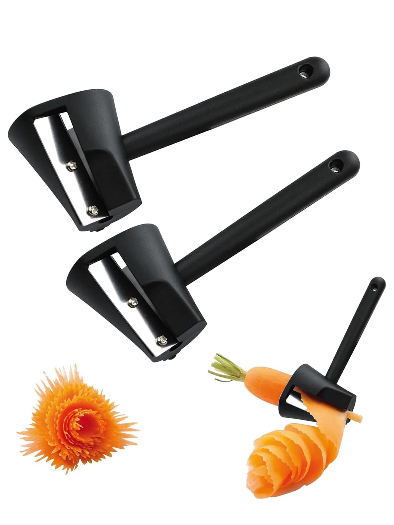 Pelapatate per bigodini di verdure, strumenti per intaglio della frutta Affilatrice per carote per guarnire il design Affettatrice per taglio Rasoio per carote Verdure