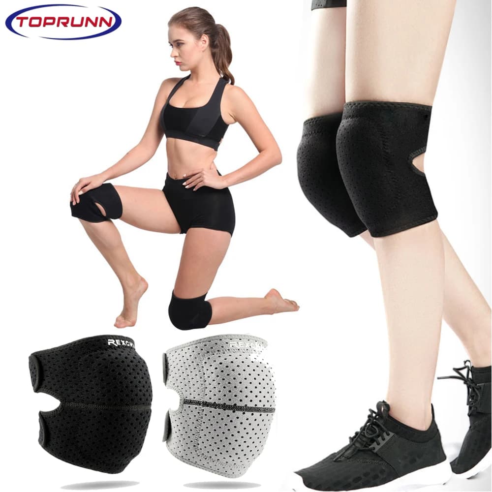 TopRunn 1Pc EVA Dance Knee Pad Volleyball Yoga Women Children Men Knee Knee Patella Brace Support Fitness Protection Work equipment