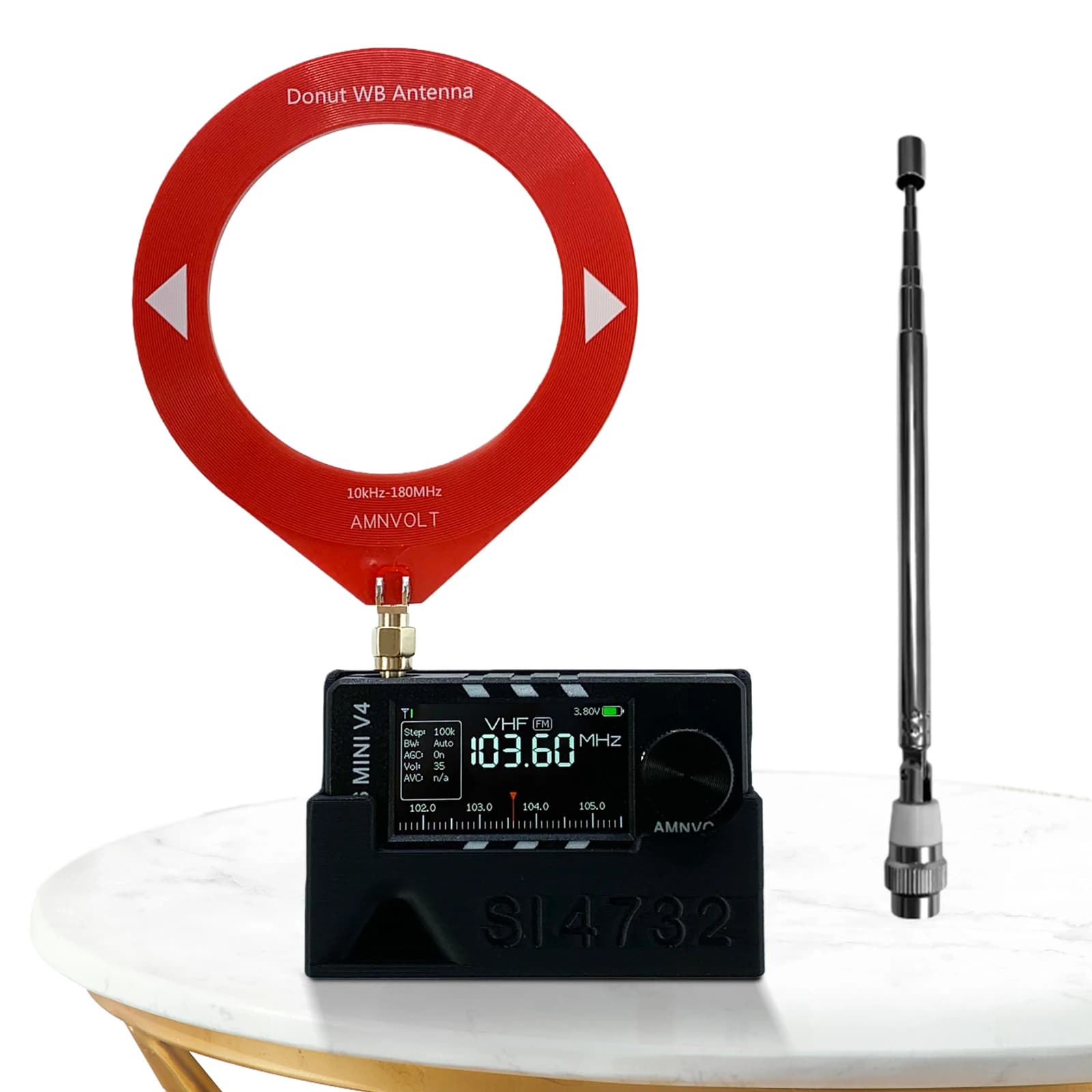 Radio Tascabili USB LSB con Supporto e Amplificatore per Cuffie, Radio DSP Si4732 con Schermo IPS da 1,9 Pollici per Uso Interno ed Esterno