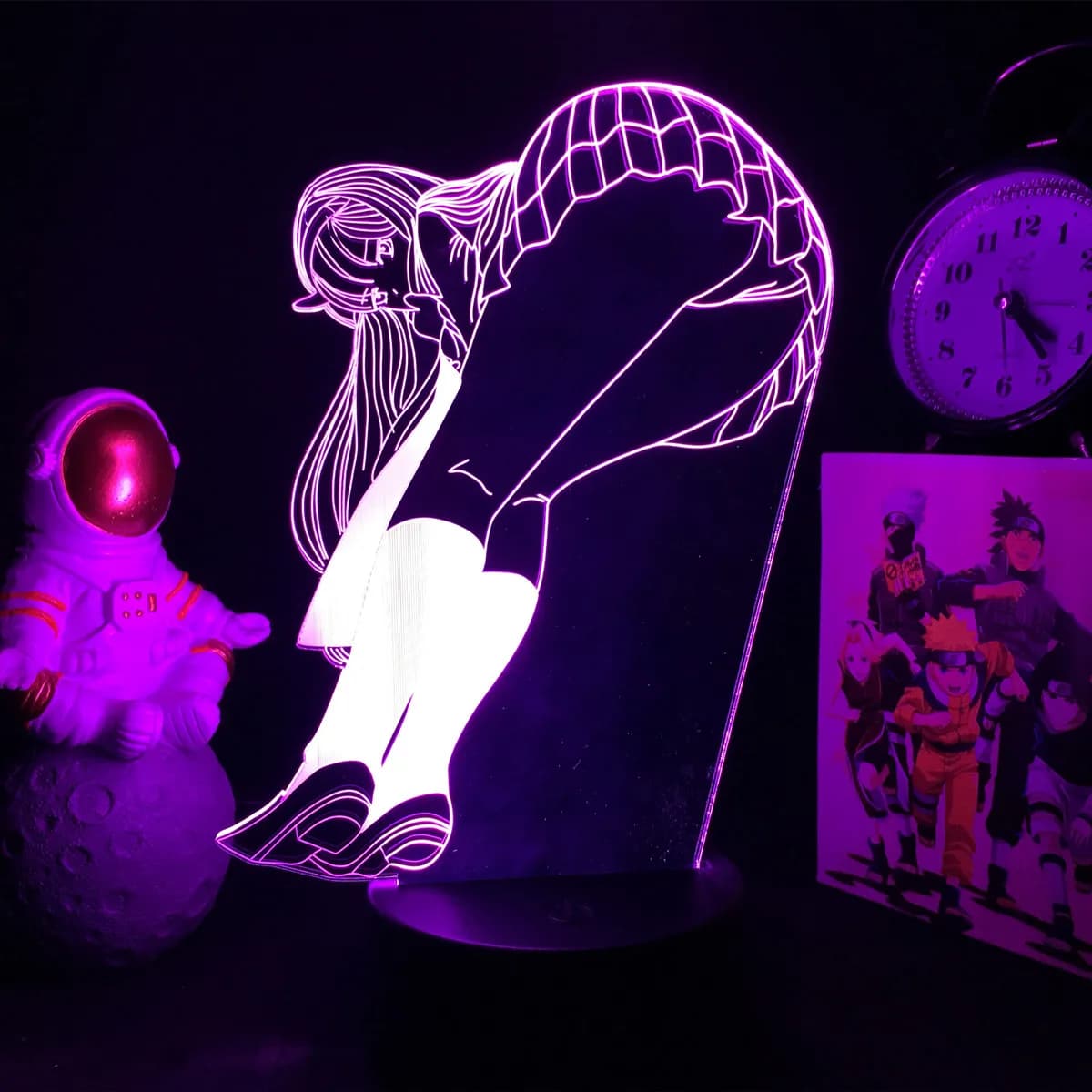 Costume da bagno con luce notturna 3D Zero Two Figure Illusion Lampada da comodino per camera da letto Lampada da tavolo a LED a 16 colori Darling In The Franxx Lampada anime
