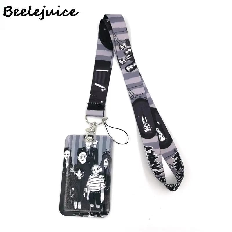 Funny Horror Movie Characters Fashion Lanyard ID Badge Holder Bus Pass Case Cover Slip Bank Credit Card Holder Strap Card Holder
