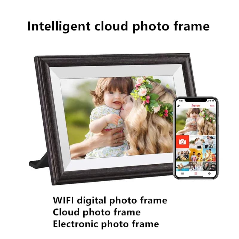 Cornice per foto digitale touch WiFi da 10 pollici con album elettronico con memoria da 16 GB che supporta la riproduzione di foto mobile