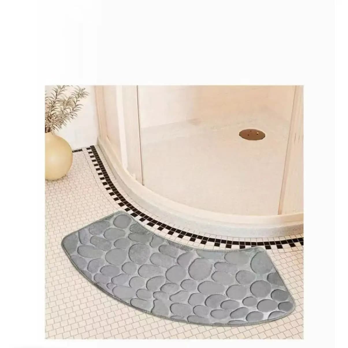 Tappetino da bagno curvo, tappetino assorbente per doccia, tappetino antiscivolo per WC, tappetino resistente allo sporco per ingresso.