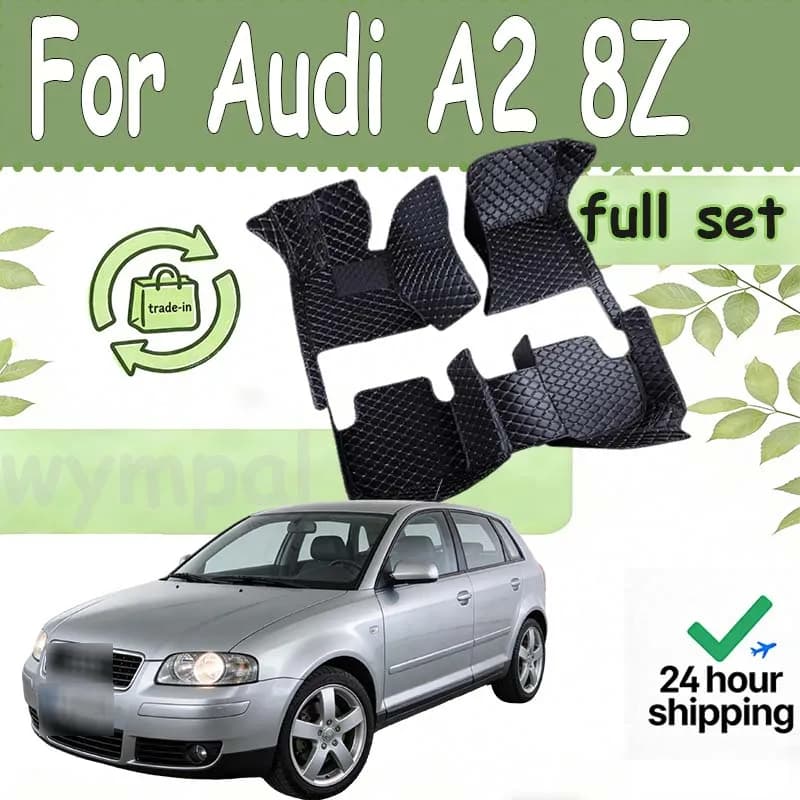 LUSSO Tappetino per auto per Audi A2 8Z 2000 ~ 2005 5 posti Water Poof Tappetini per auto Tappetino in pelle Zerbino Coche Accessori auto Interni
