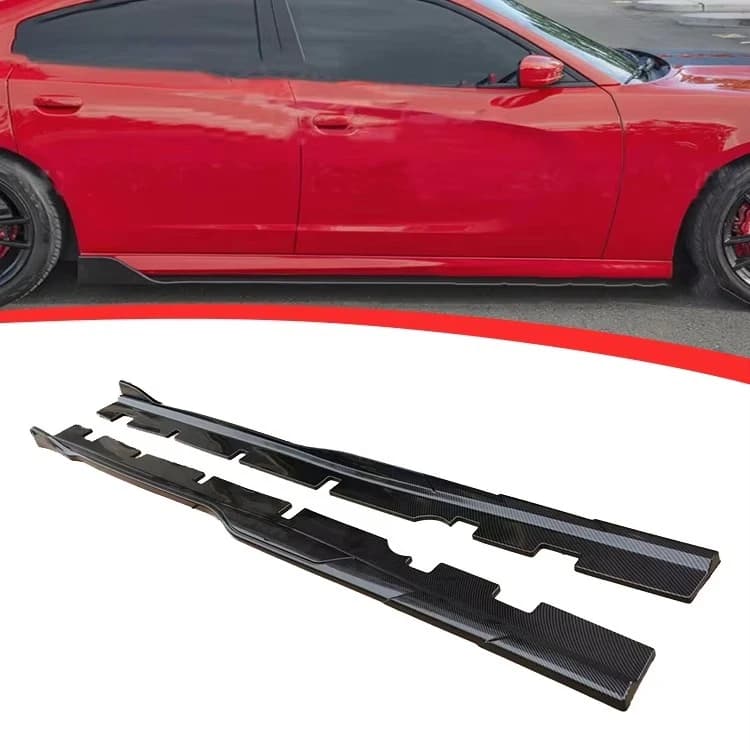 ABS Carbon Look Car Kit Side Bumper Skirts for Chrysler Charger SXT GT SRT Hellcat Redeye Super Bee Scat Pack LD 2011-2023