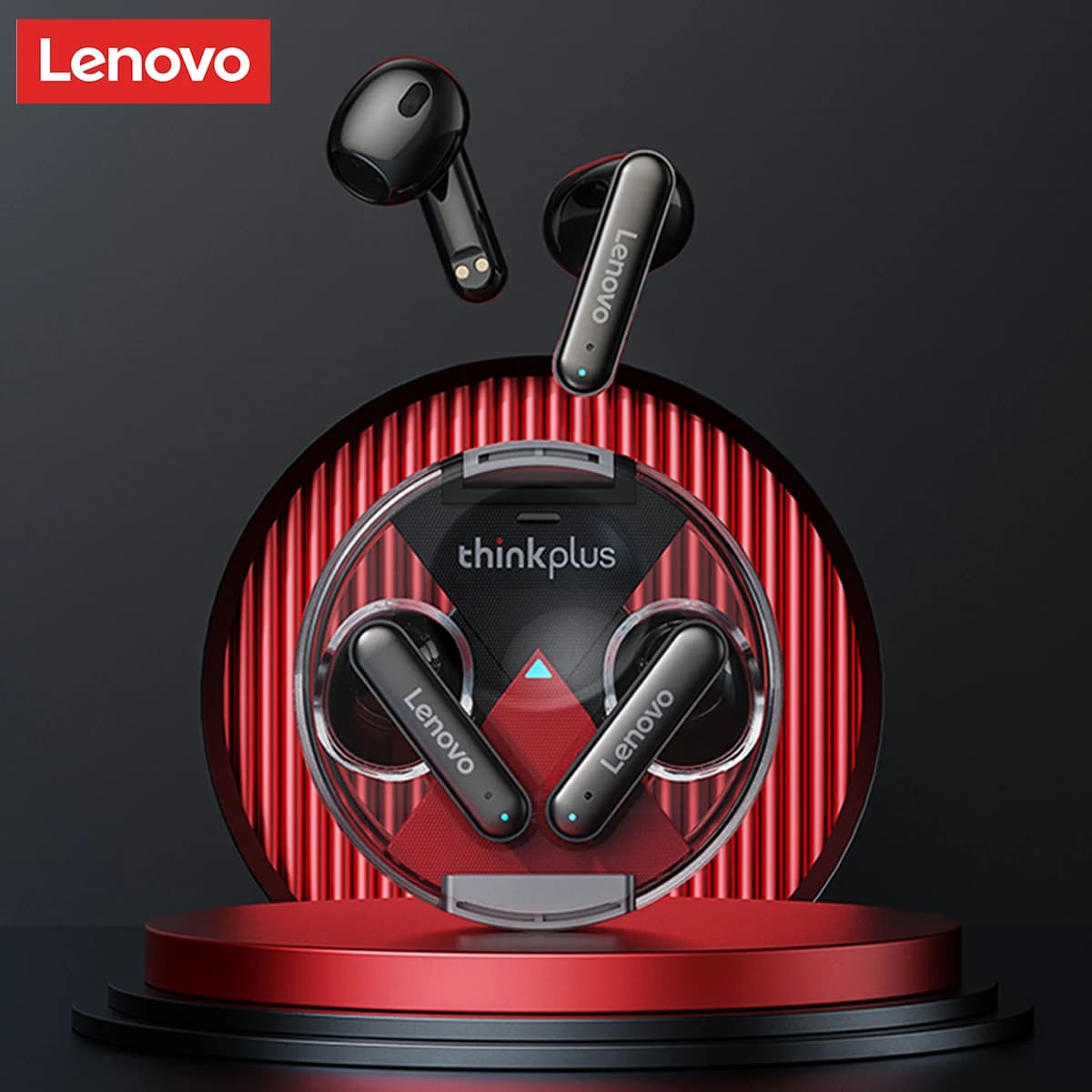 Auricolari Bluetooth Lenovo LP10, Chiamate HD, Wireless, Impermeabili, per Sport, Bassa Latenza, per Gaming e Business