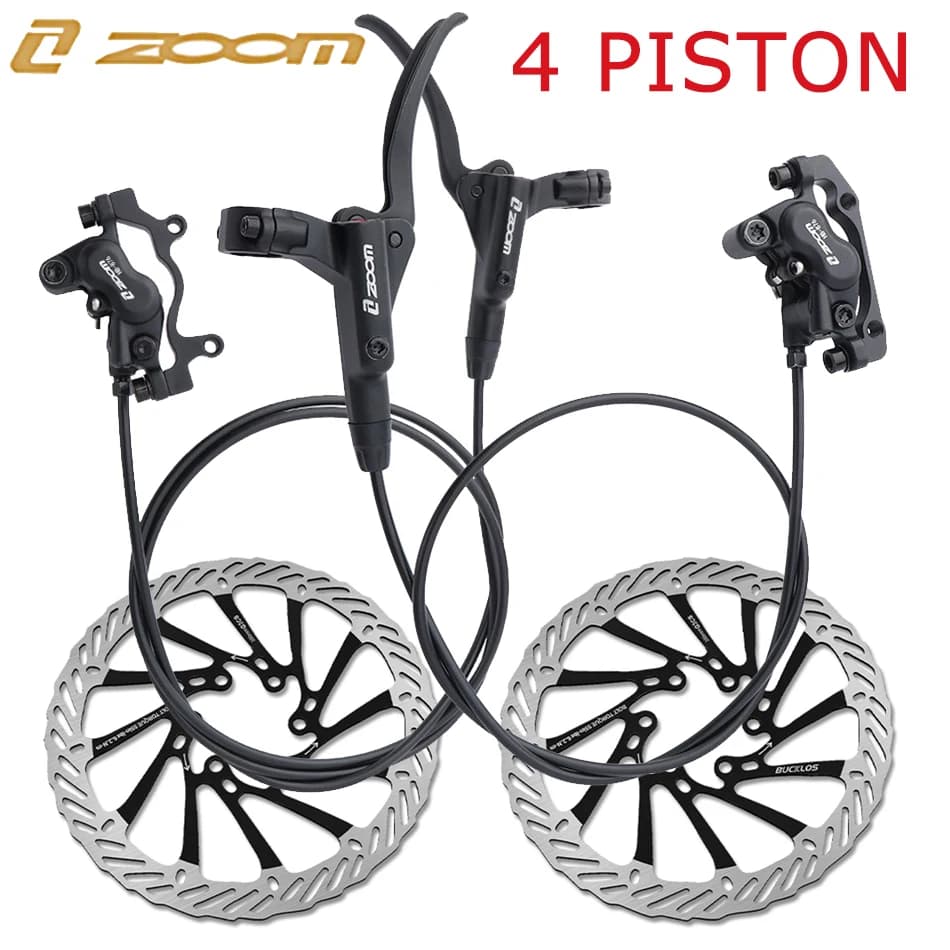 ZOOM HB-876 Freni idraulici per bicicletta Set di freni a disco per bici a 4 pistoni 160MM Mountain Bike Disco freno idraulico Parte di bicicletta