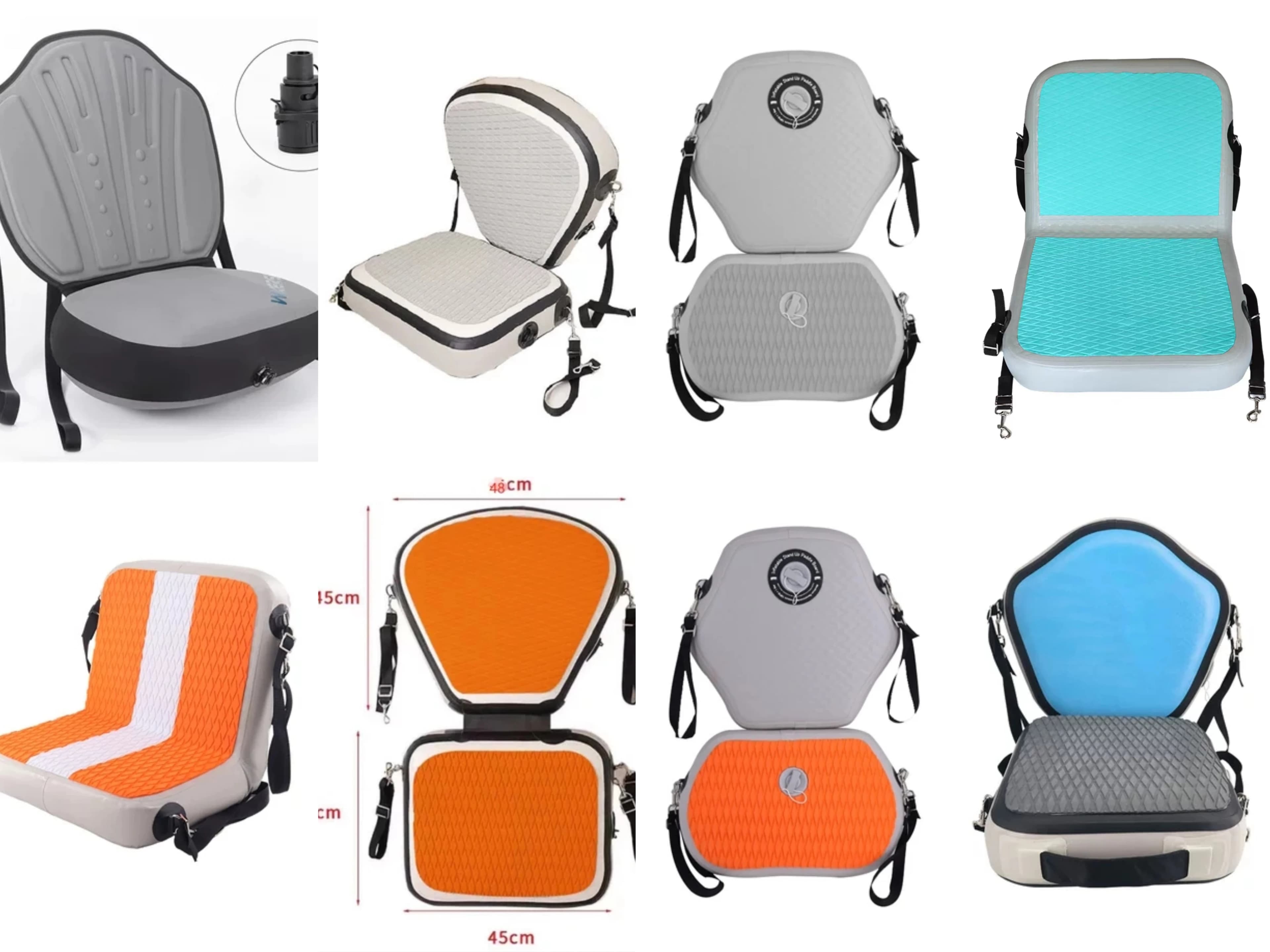 Sedile gonfiabile personalizzato commerciale per paddle board per kayak con schienale Sedile per canoa seduto rimovibile per kayak da pesca