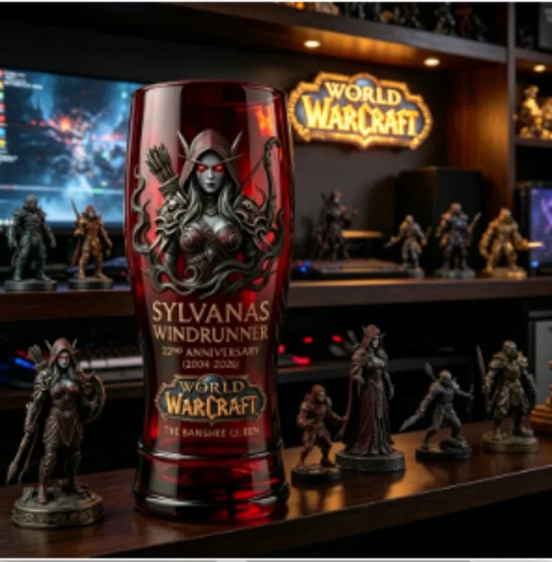 Boccale da Birra in Vetro da Collezione World of Warcraft Sylvanas 20° Anniversario - Decorazione