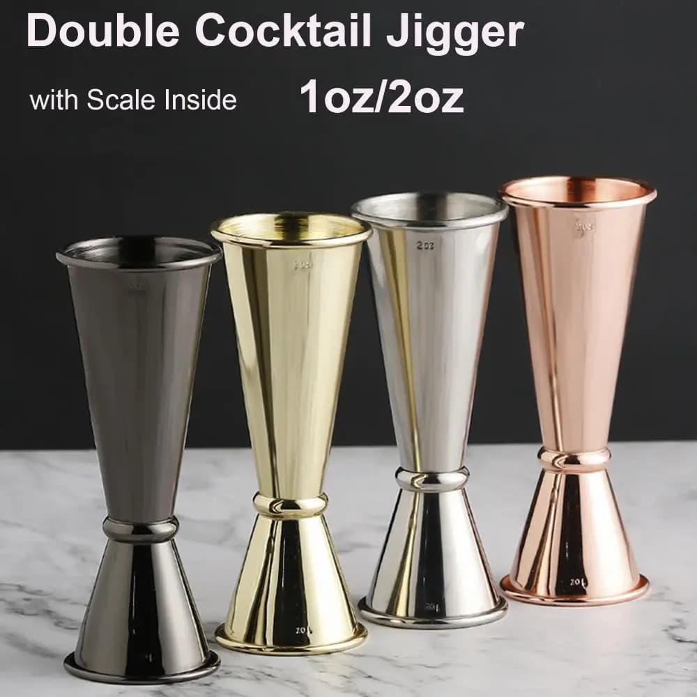 Jigger da cocktail doppio 1PC Doppio design con scala di misurazioni all'interno della barra della misurino in acciaio inossidabile Jigger giapponese