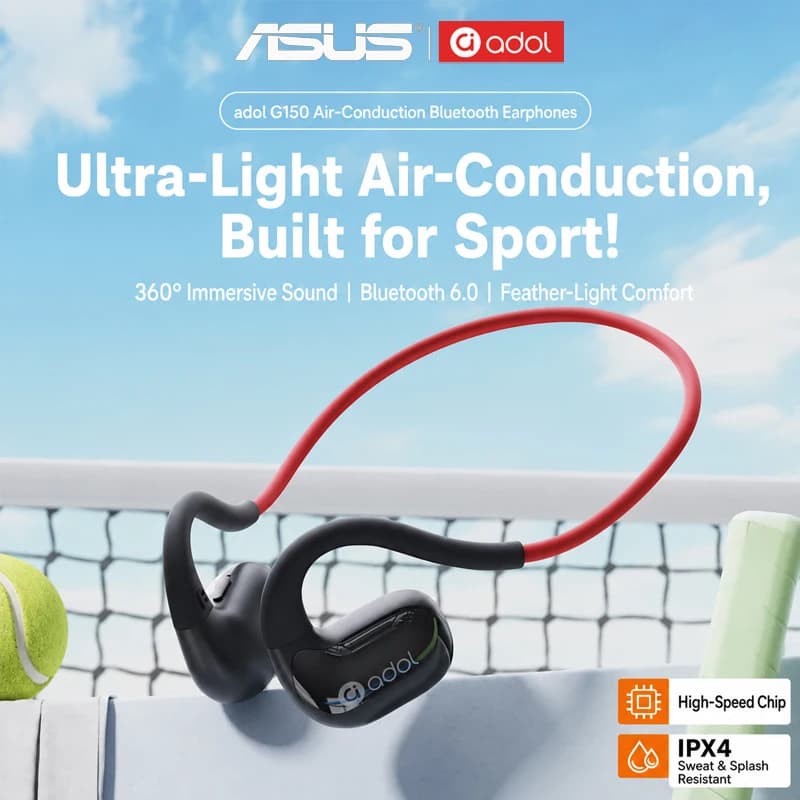 Choice ASUS Adol Air Conduction Earphones Bluetooth 6.0 Earphone Cycling Fitness Earbud Wireless Ear-hook Headset Men Women G150