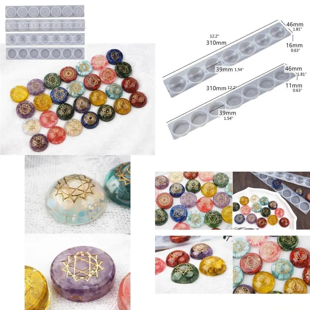 D46E Stampi in resina 7 Stampi per pendenti in silicone epossidico Geometria sacra Stampi per cristalli UV epossidici per