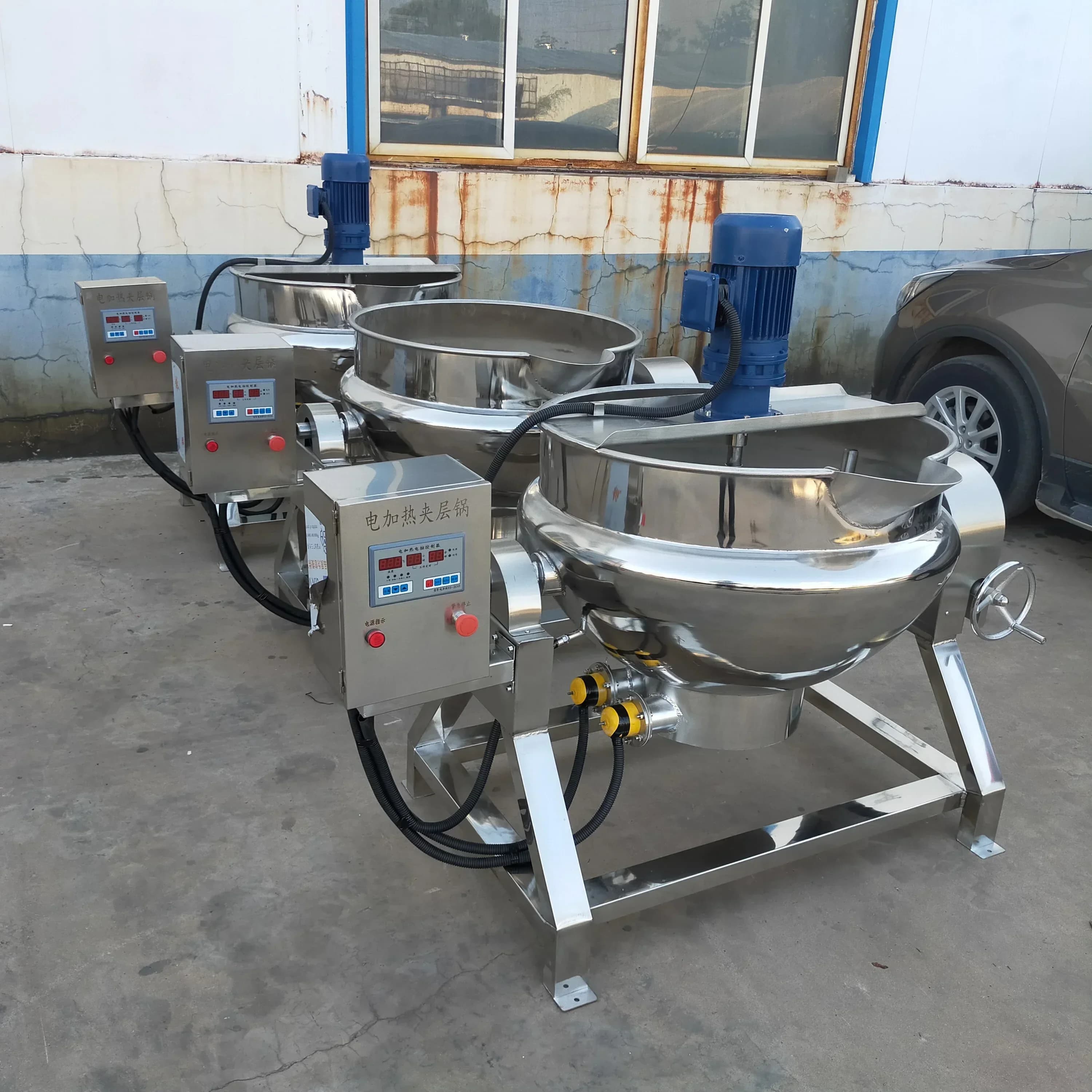 Buona bollitore elettrico con giacca a vapore a doppia Ga con agitatore Agitatore Bollitore da cucina con giacca da cucina industriale