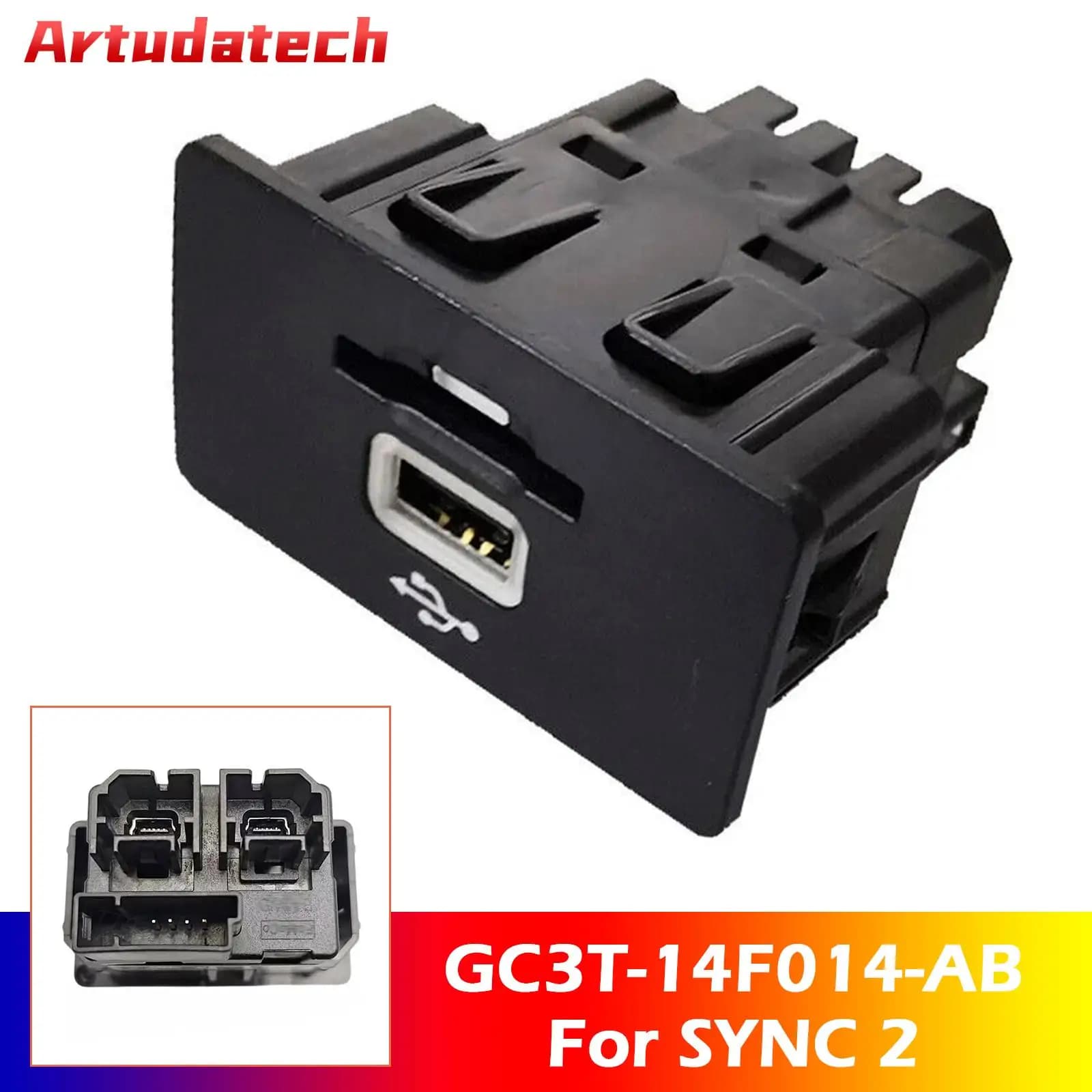 Artudatech Hub multimediale USB con modulo scheda SD per Ford per SYNC 2 GC3T-14F014-AB Accessori auto