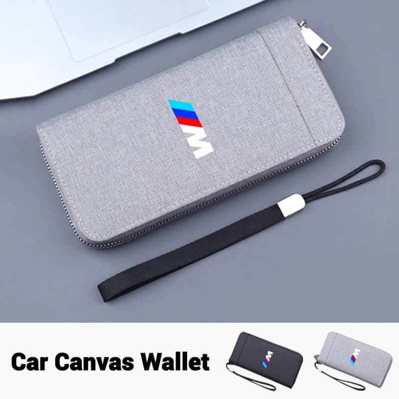 Car sticker Car Canvas Wallets Card Vertical Documents Storage Pocket Gifts For BMW M E46 E36 E34 F10 E90 F30 E60 F30 E53E30 E92