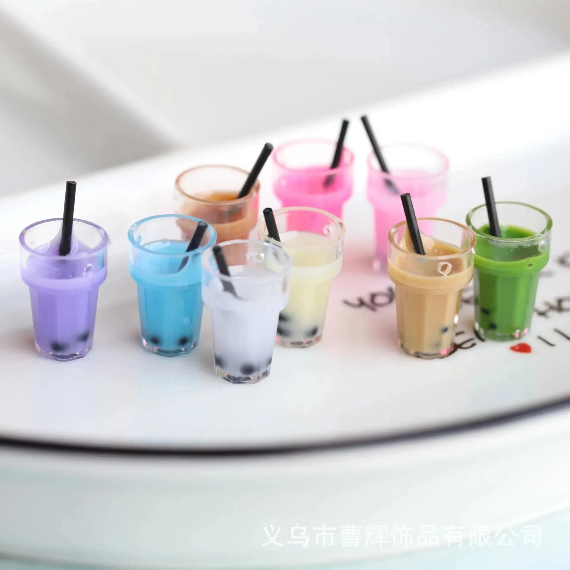 10Pcs Single Hole Bubble Tea Cup Resin Charms Mini Simulation Food Cabochons DIY Supplies For Scrapbook Jewelry Craft Making