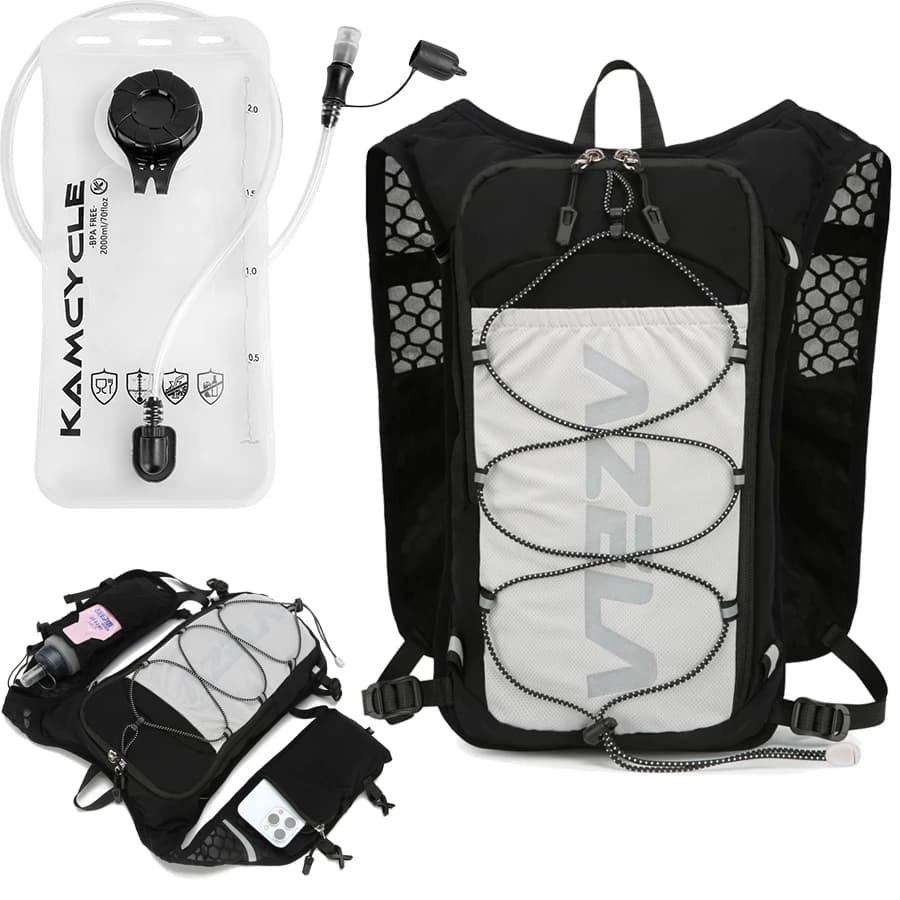 Men's and Women's Running Vest, Lightweight Hydrating Backpack with 2L Water Bag, Hiking Water Bag, Trail Running, Skiing