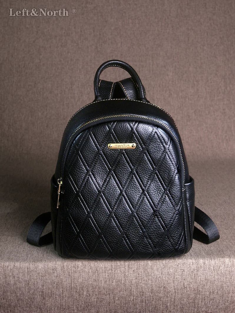LEFT&NORTH Adult women's Mini Backpack Legitimate Genuine leather 100% Natural Cowhide Aesthetic Fashion backpack Original brand