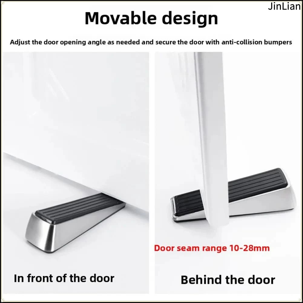 Zinc Alloy Non Slip Door Stop Rubber Non-Slip Pads Door Wedges Stop Door Stopper For Various Types Rooms Door Accessories