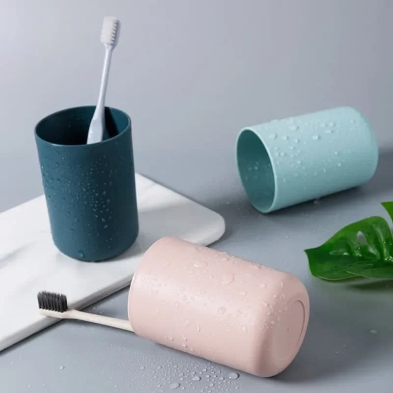 Bathroom Plastic Mouthwash Cup Water Mug Home Travel Solid ColorToothbrush Cup Home Travel Solid Color Toothbrush Holder Cup