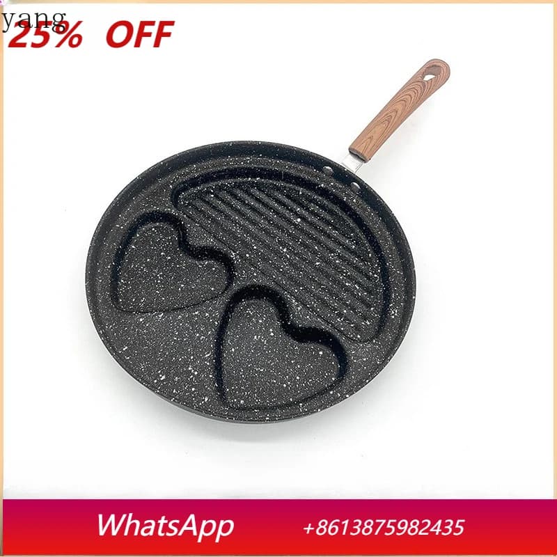 3 holes, multi-functional, non-stick iron bowl, for breakfast, 3 in 1, suitable for induction stoves.