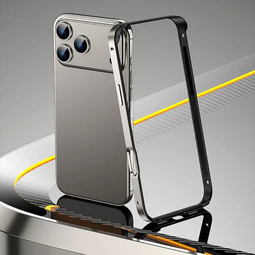 Bordo in silicone metallico per IPhone 17 Custodia per telefono Promax Dissipazione del calore cava e copertura protettiva antigoccia Accessori in lega