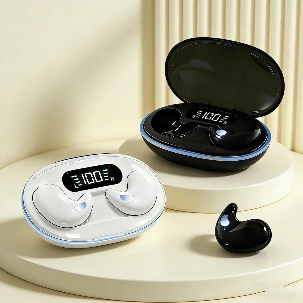 Cuffie Wireless X55 con Riduzione del Rumore, per Sport, Giochi e Sonno, Bluetooth 5.3, Cuffie Stereo per Musica