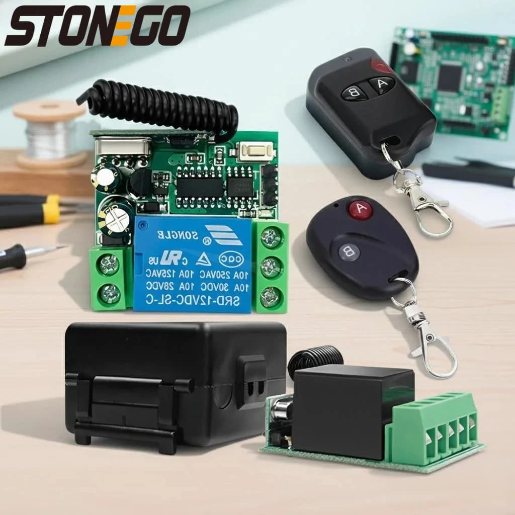 Interruttore Wireless 12V con Telecomando per Domotica, Illuminazione LED, Serrature Elettriche, Sistema Smart Ideale