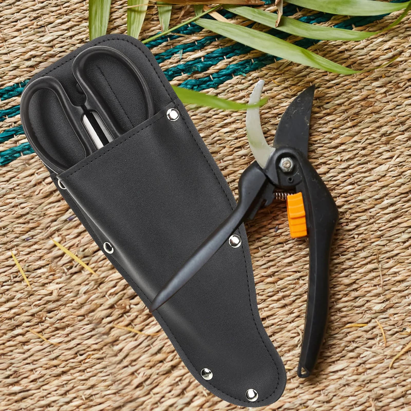 Custodia Protettiva Professionale in PU per Forbici da Potatura, Guaina per Forbici da Giardino, Borsa per Forbici da Giardinaggio