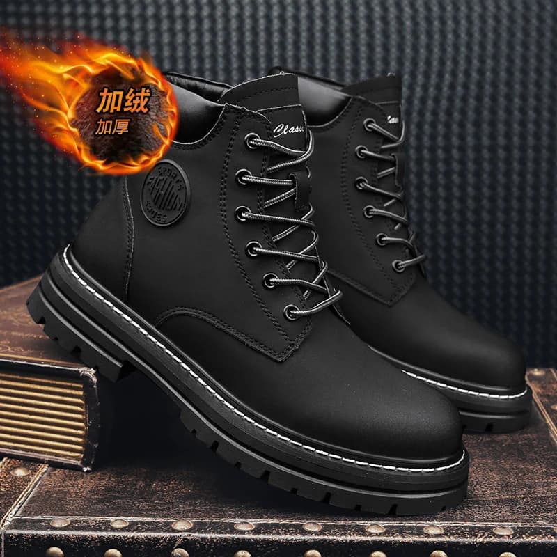 Big Size48 Men Boots Fashion Motorcycle Ankle Boots for Men Waterproof Hiking Boot Winter Chelsea Retro Boots Comfy Botas Hombre