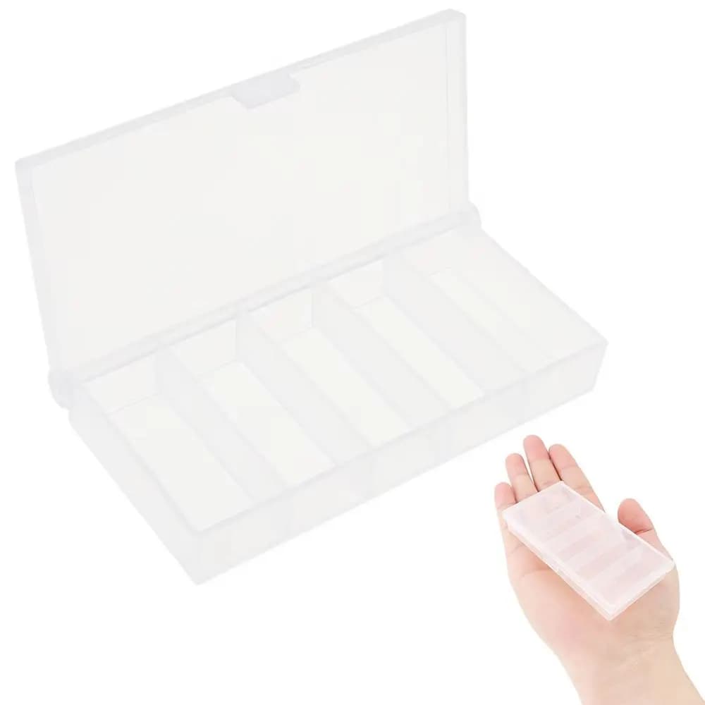 5 Grid Fishing Tackle Storage Box Transparent Plastic Fishing Lure Box Storage Box Mini