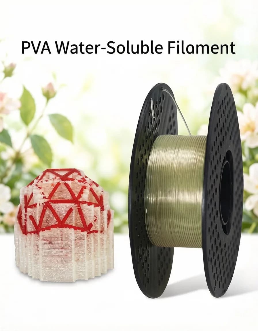 Filamento PVA per Stampante 3D 1kg, Materiale di Supporto Idrosolubile, Compatibile con PLA/PETG, Ideale per Modelli Complessi