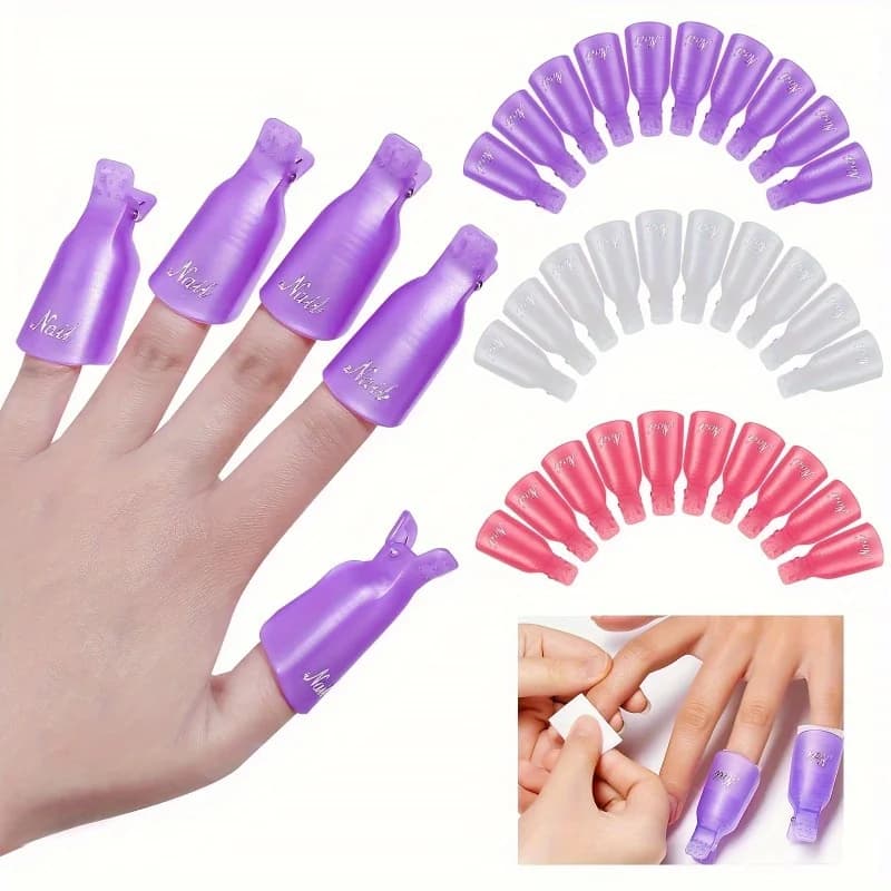 Nail Remover Clips, Nail Remover Plastic Nail Art Polish Soak Off Remover Nail Gel Polish Remover