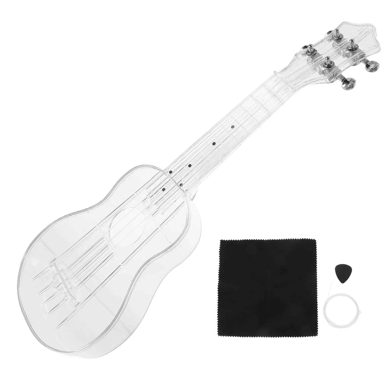 1 Set Strumento musicale portatile leggero per ukulele trasparente da 21 pollici per adulti Principianti Avviatore creativo a corda
