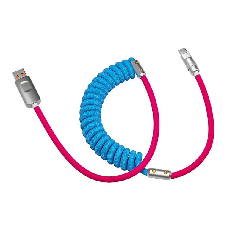 1.8M 120W Fast Charge USB Cable Quick Charge Type-C Lightning Spring Cable For USB To Type C