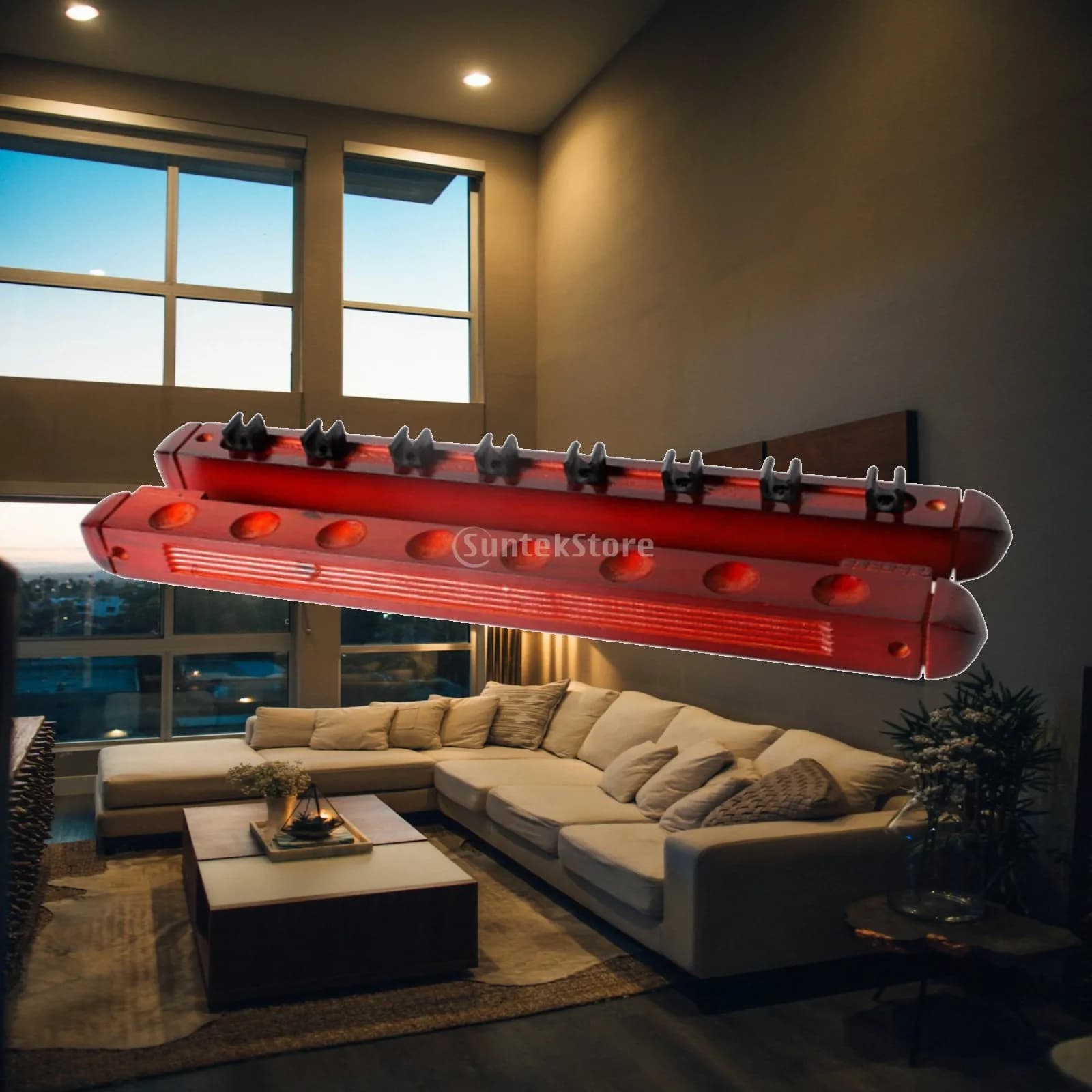 Cue Rack Wood Rubber Wall Mounted Support Holder for Snooker and Pool Billiard Cue Accessories Storage