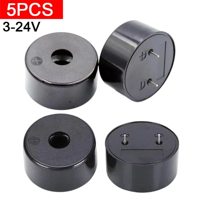 5PCS 4020 Cicalino attivo piezoelettrico 3-24V Alto decibel FUET Rilevatore di fumo di sicurezza Passo del piede 18Mm