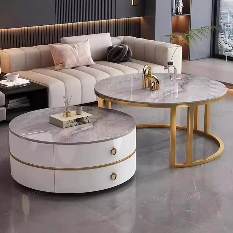 Tavolini nordici Glam Tavolini rotondi semplici in metallo di lusso Design moderno Muebles Para El Hogar Mobili da soggiorno