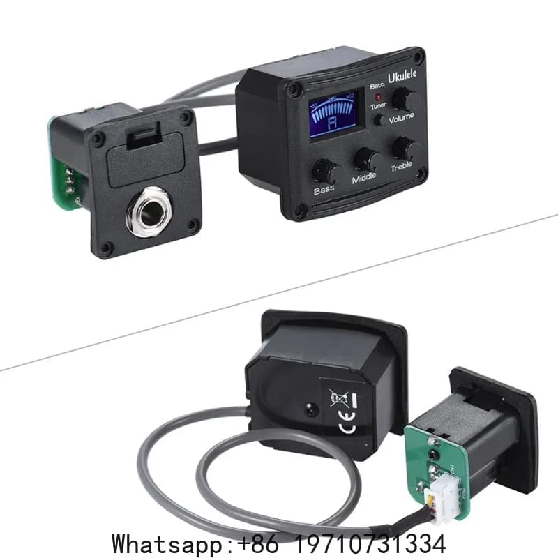 Sistema Equalizzatore a 3 Bande con Display LCD, Piccolo Equalizzatore per Chitarra e Ukulele, Preamplificatore con Pickup Piezoelettrico