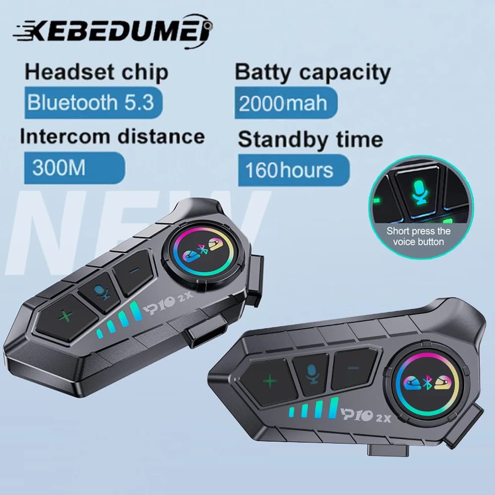 1/2x BT5.3 casco Moto interfono auricolare Wireless Music Interphone Intercomunicador Moto cuffie vivavoce impermeabili