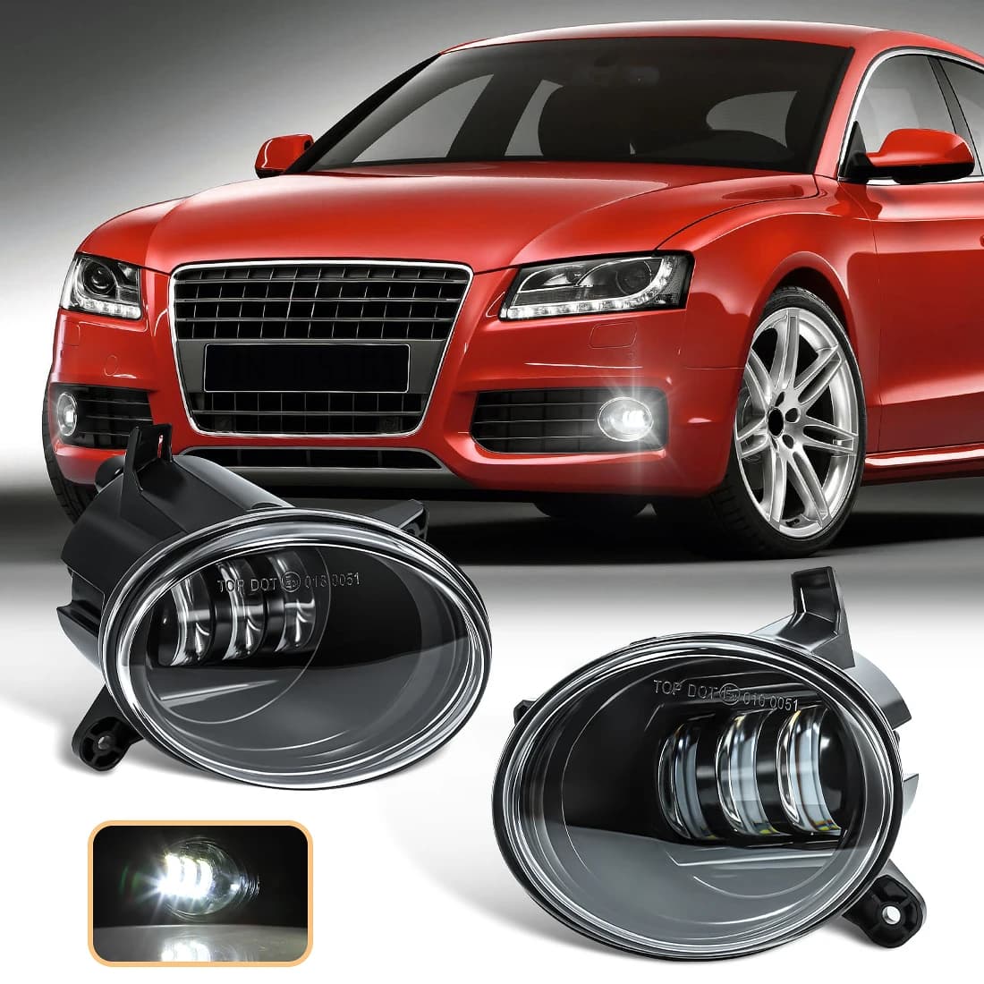 2 pz Fendinebbia Per Audi A1 A4 Wagen A5 A6 B8 C7 Q3 2009 2010 2011 2012 2013 2014 Passat CC 2008-2012 LED Fendinebbia Accessori Auto