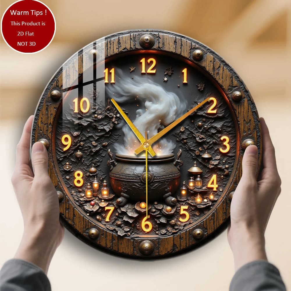 Tempered Glass Wall Clock Calderone Smoke watch Numbers Lanterns suitable for wall decorations or table displays anywhere